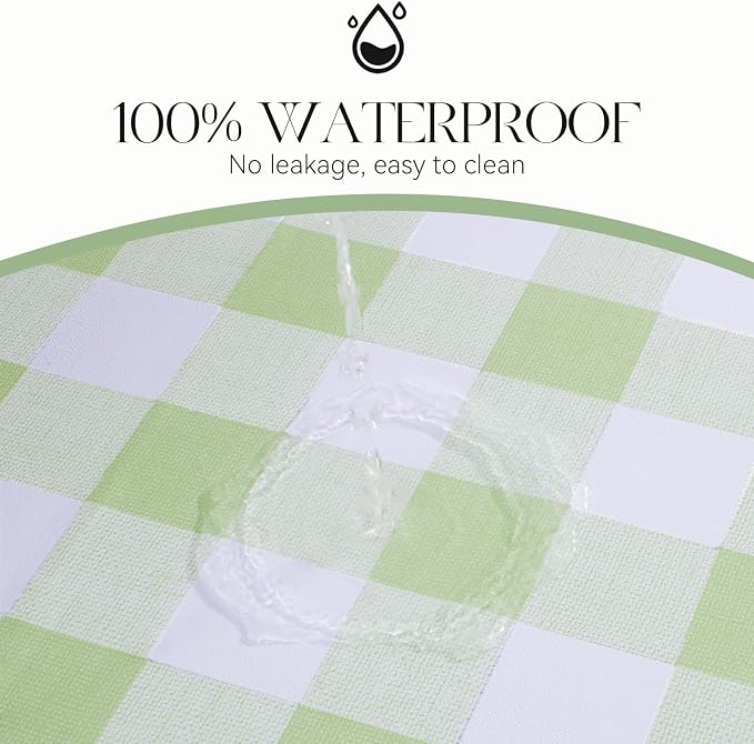 MOSAYT Rectangle Vinyl Tablecloth, 100% Waterproof Buffalo Gingham Plastic - Image 4