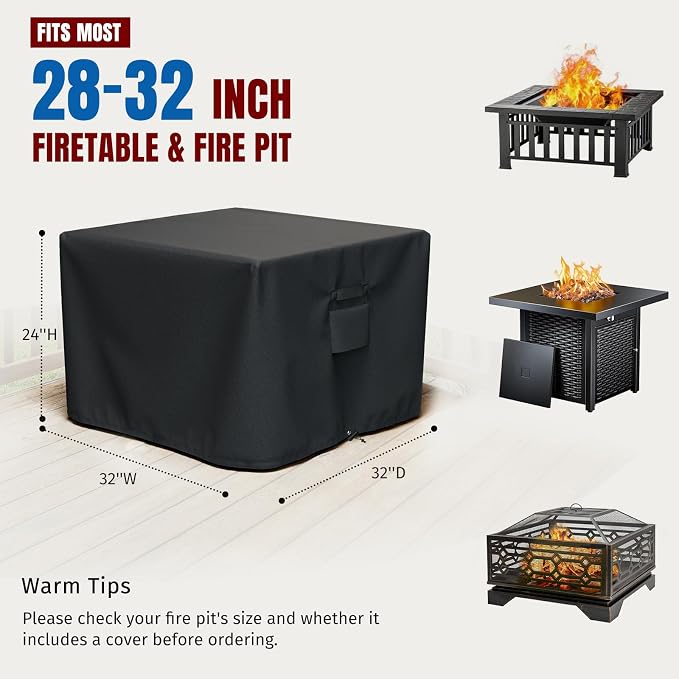 SHINESTAR Square Fire Pit Cover, Fits - Image 3