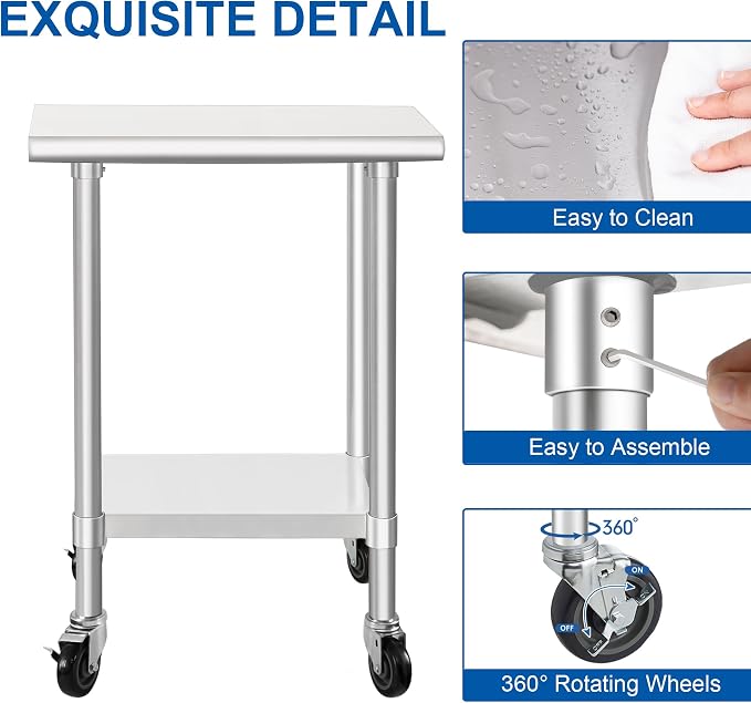 HARDURA Stainless Steel Commercial Table Prep & Work Table - Image 6