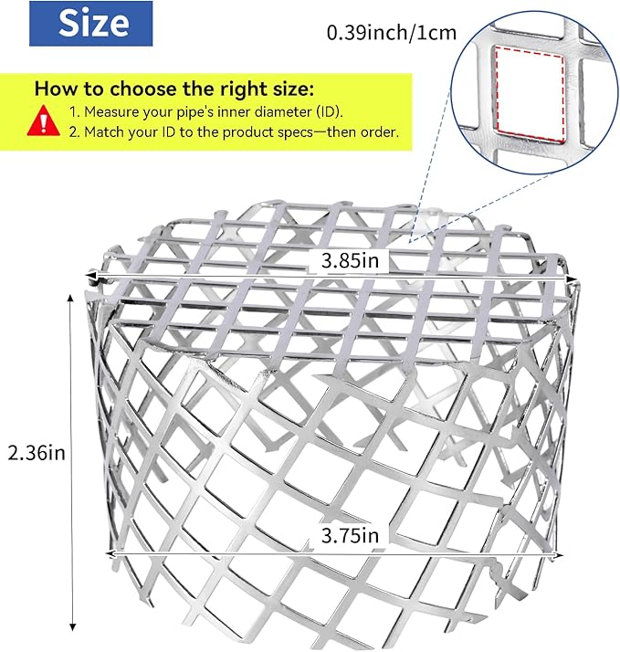 4" PVC Termination Vent Mesh Cap, 304 Stainless Steel Dryer Vent Screen Outdoor - Image 3