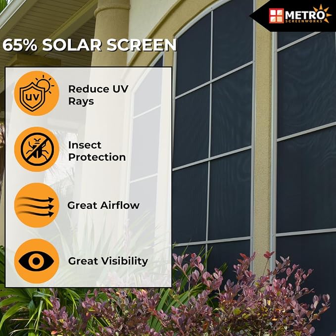 Custom Solar Screens for Windows Exterior 65% Shade - Image 4