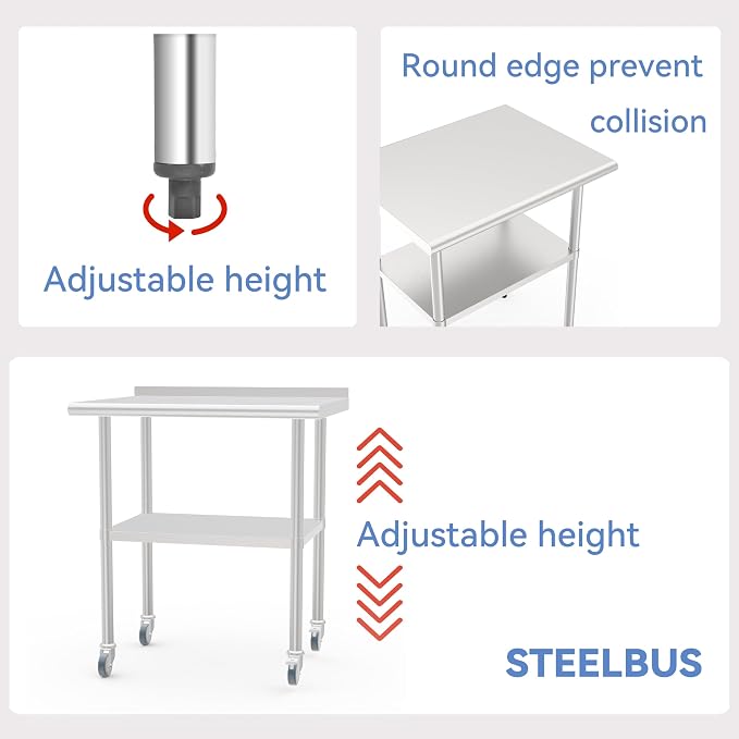24x36 Inch Stainless Steel Work Table - Image 6