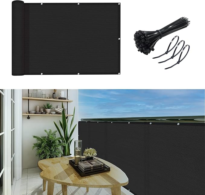 3'x10'Balcony Privacy Screen Cover Fence Cover UV Protection Weatherproof by GardenLux