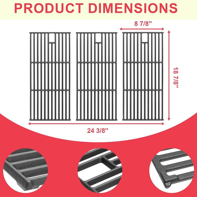18 13/16" Grill Grates for KitchenAid 720-0954 Grill Parts, Kitchenaid 720-0733A - Image 3