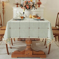 Pahajim Rustic Linen Tablecloth Cotton Rectangle Table Cloth by Pahajim