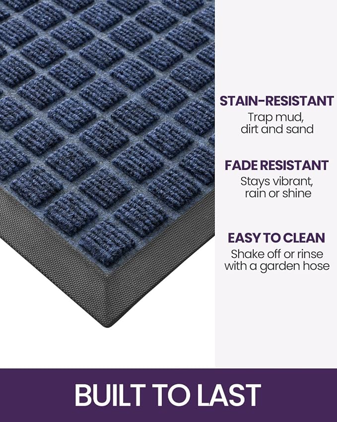 DEXI Front Door Mat Outside Entrance, 2x3 ft Rubber Entry Doormat Heavy Duty - Image 3