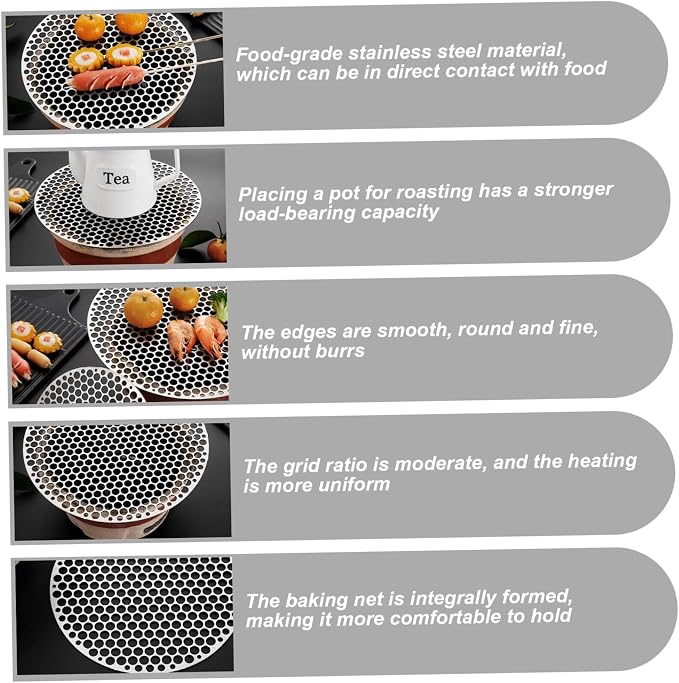 Round Grill Grate, 9.5 Inch Stainless Steel Grill Grate, Heat-Resistant Heavy - Image 7