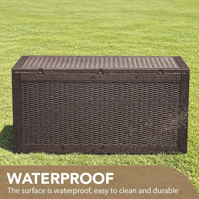 Devoko 95 Gallon Deck Box Large Resin Outdoor Storage Box, Waterproof and UV - Image 4