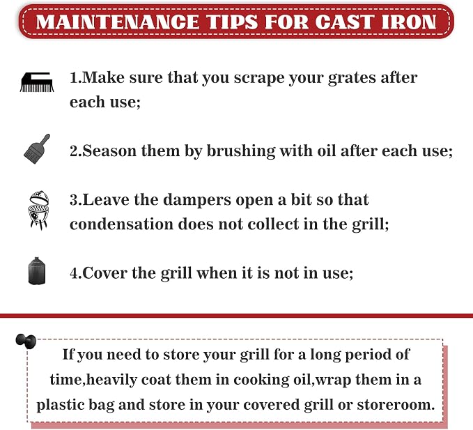 KAMaster Cast Iron Cooking Grids Grates Compatible - Image 6