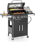 MFSTUDIO Propane Grills with Side Burner, BBQ Grill Griddle Combo by MFSTUDIO