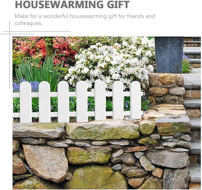 Housoutil 6Pcs Plastic Yard Fence Garden Edging Decorative Picket Fence - Image 7