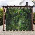 Nature Theme Outdoor Curtains for Patio Waterproof, Forest Pattern, Waterproof by Lirduipu