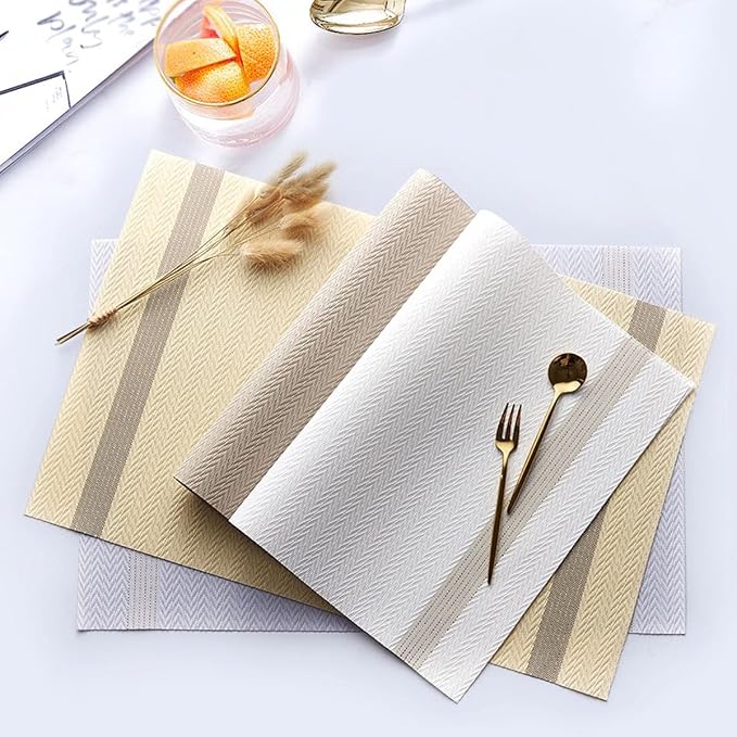 PIGCHCY Placemats Set of 8, Luxurious Elegant Placemats Non-Slip Washable - Image 7