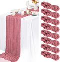 8 Packs Cheesecloth Table Runner 10FT Long Boho Gauze Fabric Table Runner by Lamshionow