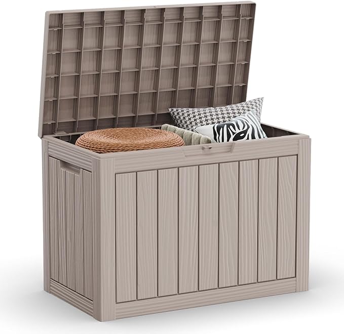 45 Gallon Outdoor Storage Box Waterproof Lockable Resin Deck Box Large by Decksplore%E2%80%94BuiltforOutdoor