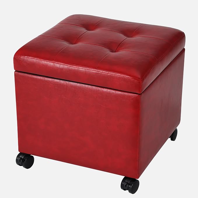 Homebeez Storage Ottoman Footrest Stool by Homebeez