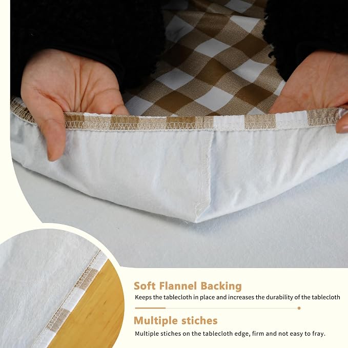 Rectangle Picnic Table Cloth, Elastic Waterproof Fitted Vinyl Tablecloths - Image 6