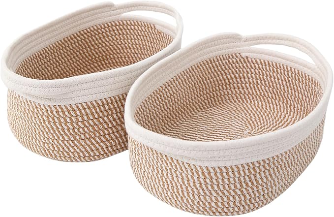 Woven Basket, Small Rope Storage Bin by JMvicyroam