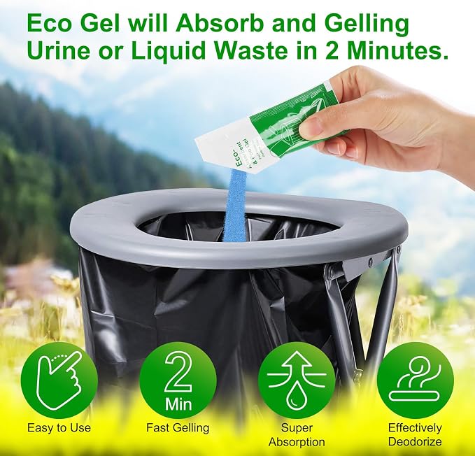 50 pack Portable Toilet Absorbent Gel Powder, Poo Gel - Image 4