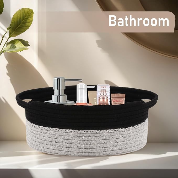 Woven Basket, Small Rope Storage Bin - Image 8