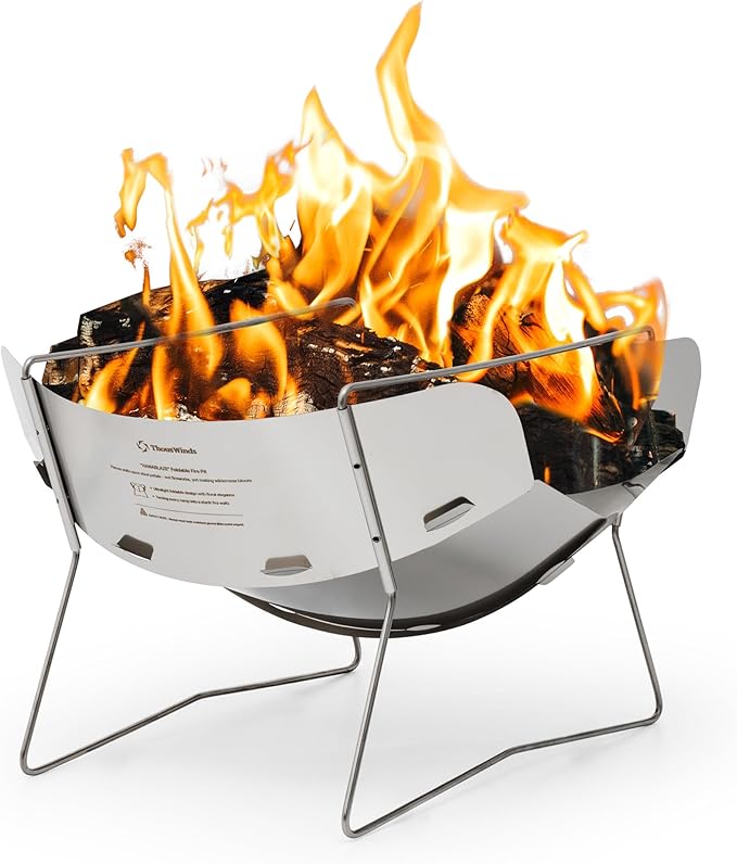 Thous Winds Outdoor Fire Pit, 12-inch Portable Camping Fire Pit, Stainless by ThousWinds