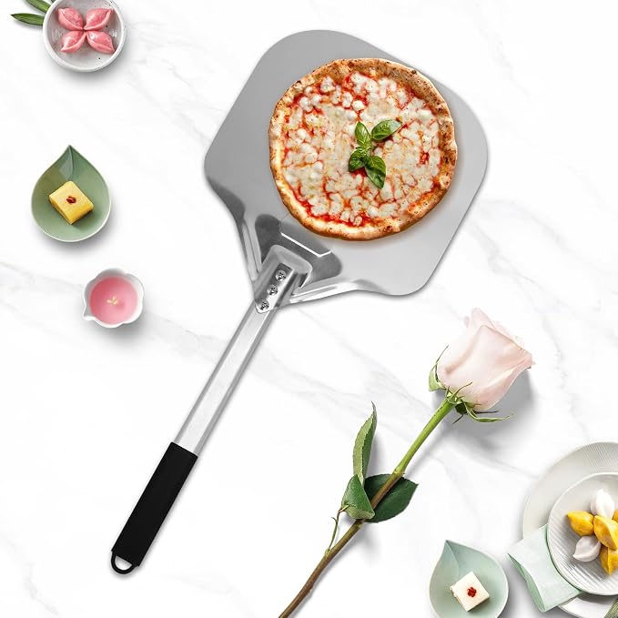 Perforated Pizza Peels 6 INCH pizza spatula paddle Long Handle Metal Pizza - Image 7