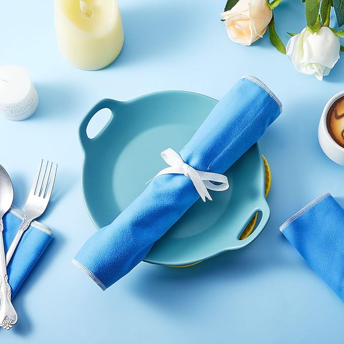 4 Pieces Anti Tarnish Silver Storage Bags silverware Blue Holder - Image 6