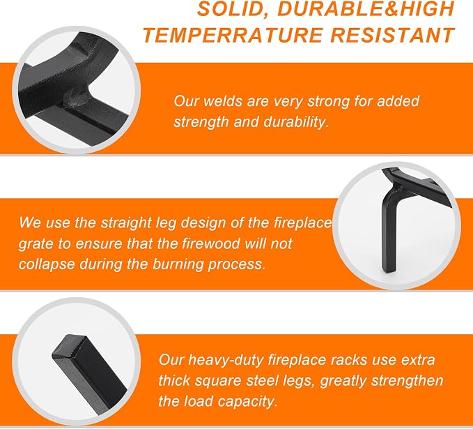 Heavy Duty Solid Steel Fire Grate - Image 4
