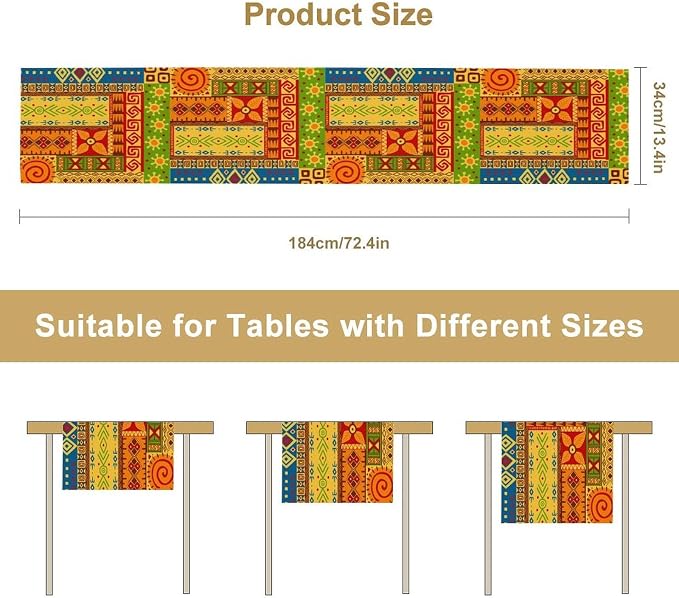 African Totems Table Runner, African American Kwanzaa Black History Month - Image 7