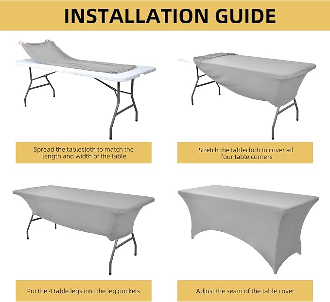 114 10-Pack 6ft Spandex Table Covers - Image 5