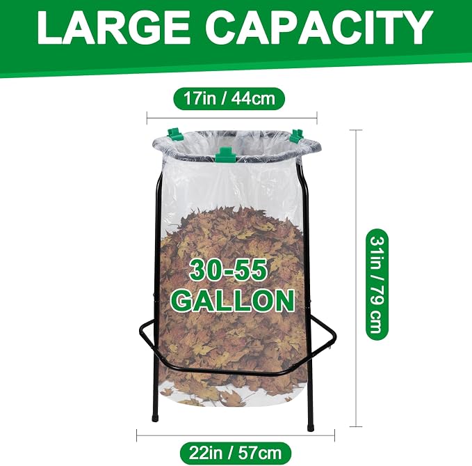 Aobiono Leaf Trash Bag Holder Stand, Garbage Bag Support Frame - Image 4