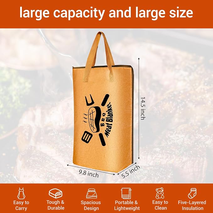 Ultimate Insulated Meat Vault | 15" Large BBQ Resting Blanket - Image 2