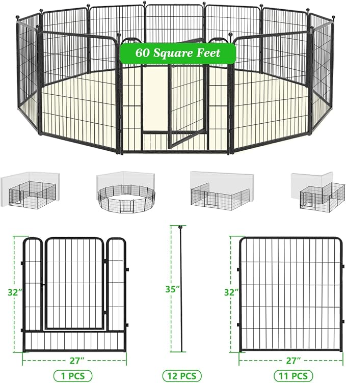 Garden Fence with Gate Metal Fencing Outdoor - Image 7