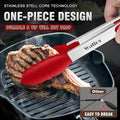 Silicone Kitchen Tongs Set, 3 Sizes 7, 9 and 12 Inch, Stainless Steel