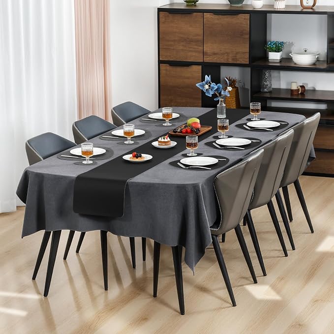 Placemats and Coasters, Washable Reversible Placemats Round Faux Leather - Image 3