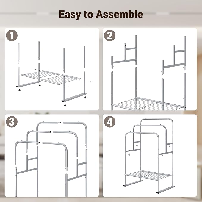 ELYKEN 40'' Tall Standing Towel Racks, 3 Tier Towel Drying Rack Outdoor - Image 8