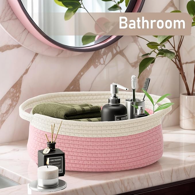 Woven Basket, Small Rope Storage Bin - Image 8