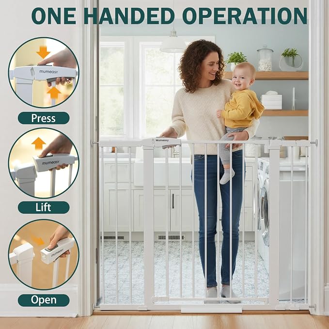 Mumeasy 36" Extra Tall Dog Gate, Auto Close Baby Gate - Image 6