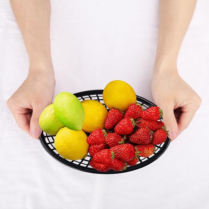 80 Pcs 9 x 5.7 Inch Reusable Oval Fast Food Baskets, Sturdy Plastic Serving - Image 8