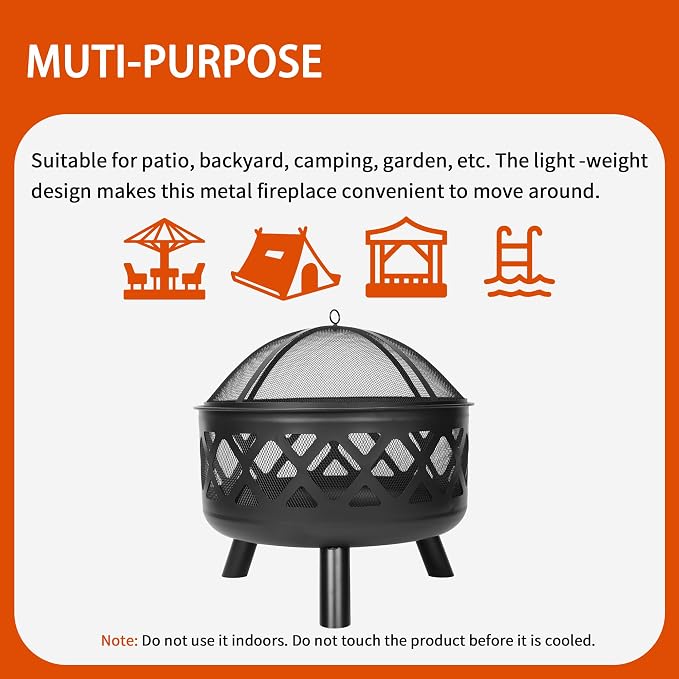 Red Mountain Valley 24'' Outdoor Wood Burning Fire Pit - Image 8