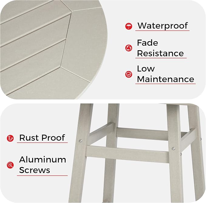 Costaelm Patio Bistro Table, Outdoor Bistro Dining Pub Table - Image 7