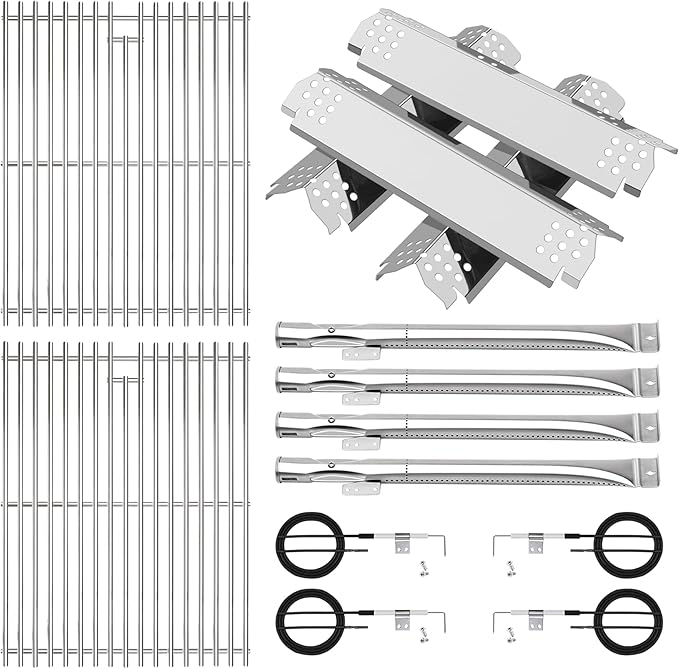 Stainless Cooking Grate, Heat Shield and Burner Kit by WelcometoFlameDuty