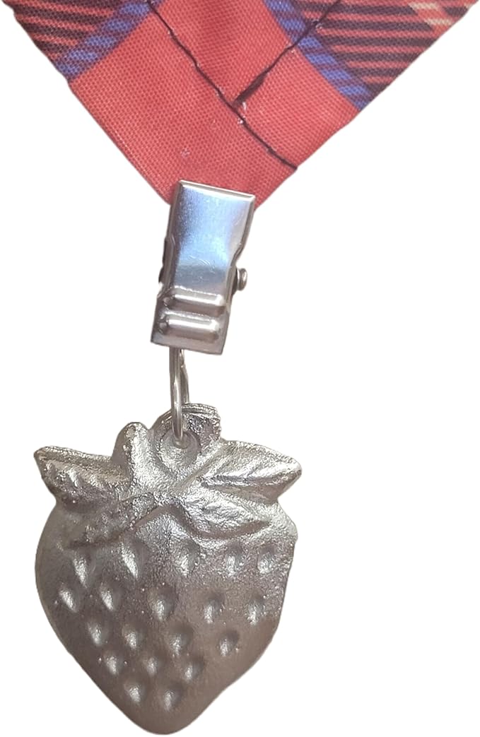 TwoFish Home Set of 4 Metallic Strawberry Tablecloth Clamps Metallic Strawberry by TwoFishHomeFashionLLC