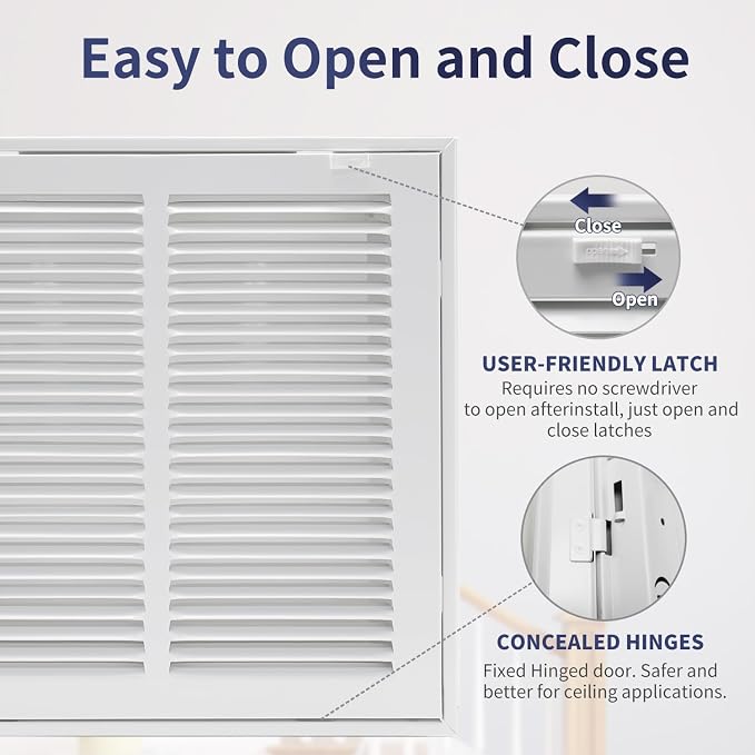 12"W x 12"H Steel Return Air Filter Grille - Image 4
