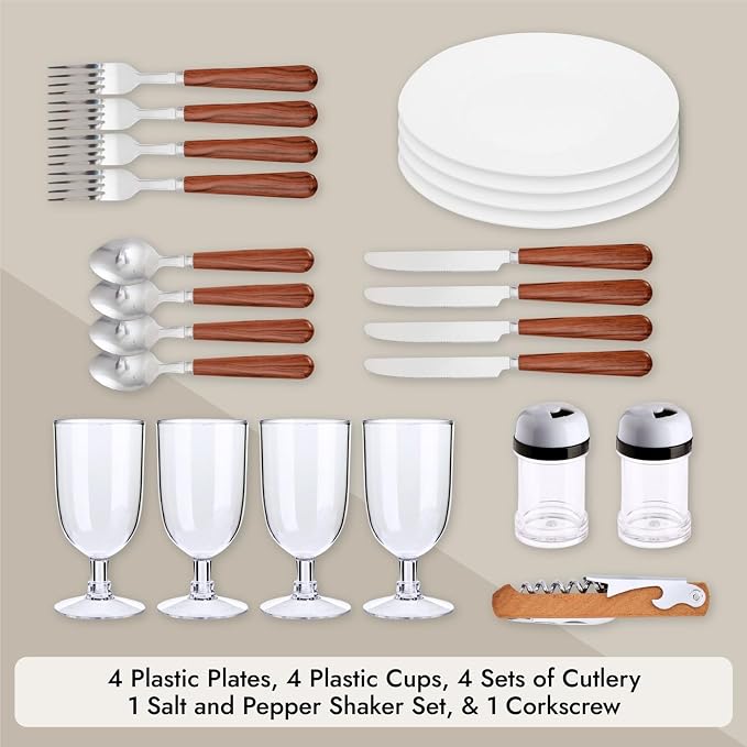 Juvale Picnic Basket for 4 People - Image 5