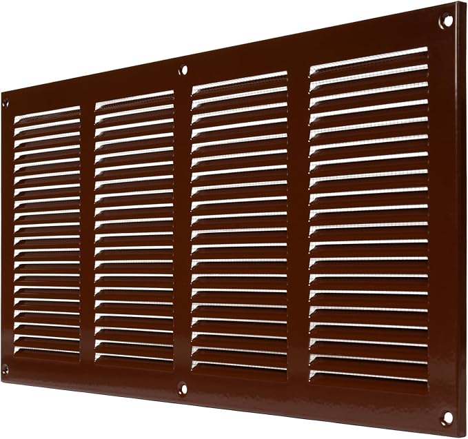 Repa Market Air Vent Cover 16x4 Inch Brown Galvanized Steel Louvered Grill Cover - Image 7