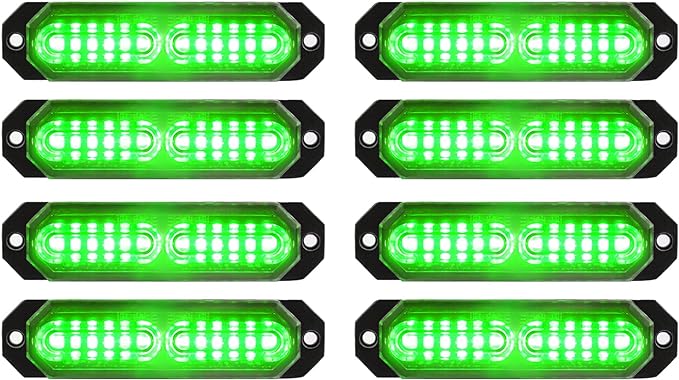 ASPL 8pcs Sync Feature Ultra Slim 12-LED Surface Mount Flashing Strobe Lights by ASPL