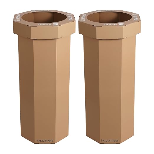 Eyely MPH1300A-SET2 Sal 25-Gallon Disposable Corrugated Cardboard Event Trash by eyely