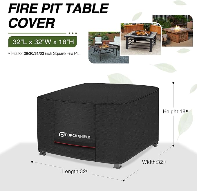 Porch Shield Square Patio Fire Pit Cover Fade Resistant Waterproof Outdoor - Image 2