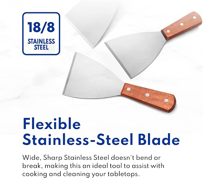 New Star Foodservice 38309 Wood Handle Slant Edge Grill Scrapers, 4 by 8.5-Inch - Image 6